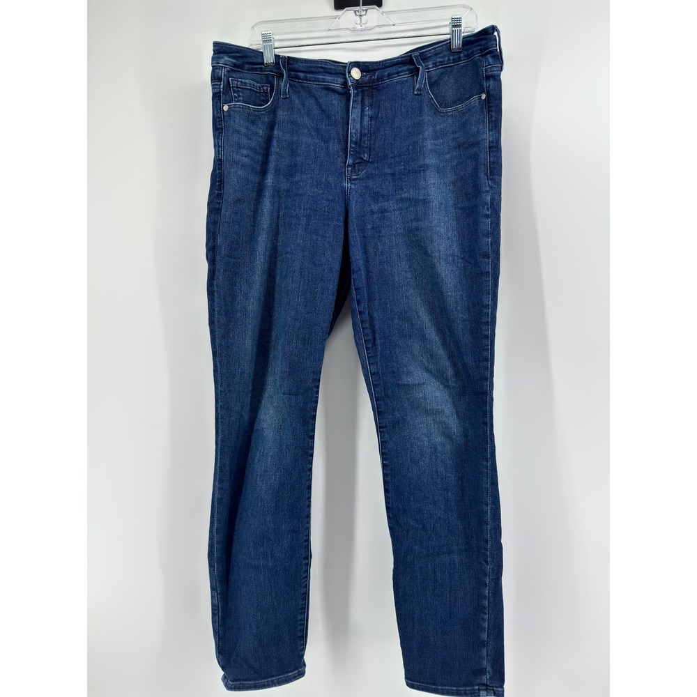 Athleta Sculptek Skinny Jeans Dark Wash Blue Sculpting Denim Size 14